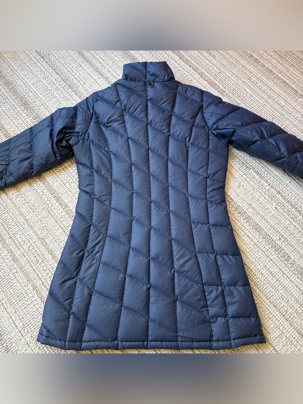 Patagonia Womans Tres Parka Goose Down Women’s Large Navy Blue Jacket Read Desc - Picture 15 of 16